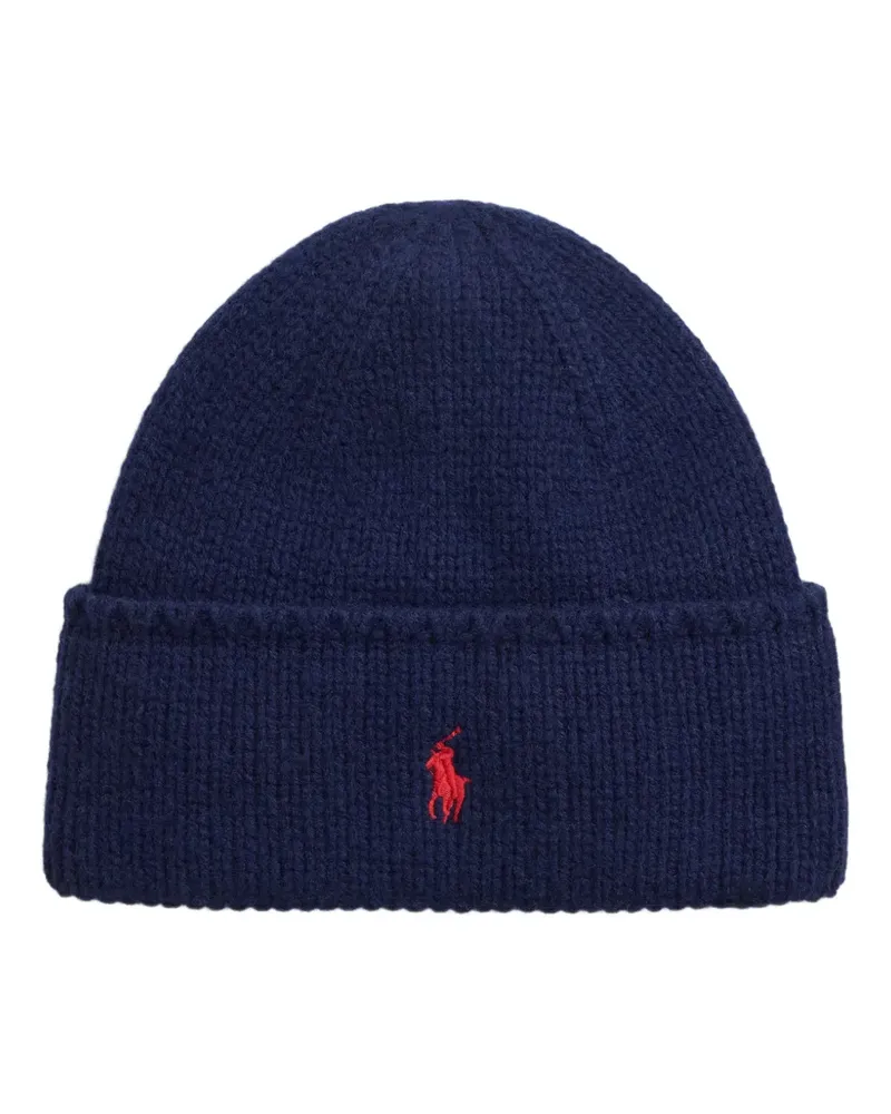 Ralph Lauren Pony embroidered beanie hat - Blau Blau