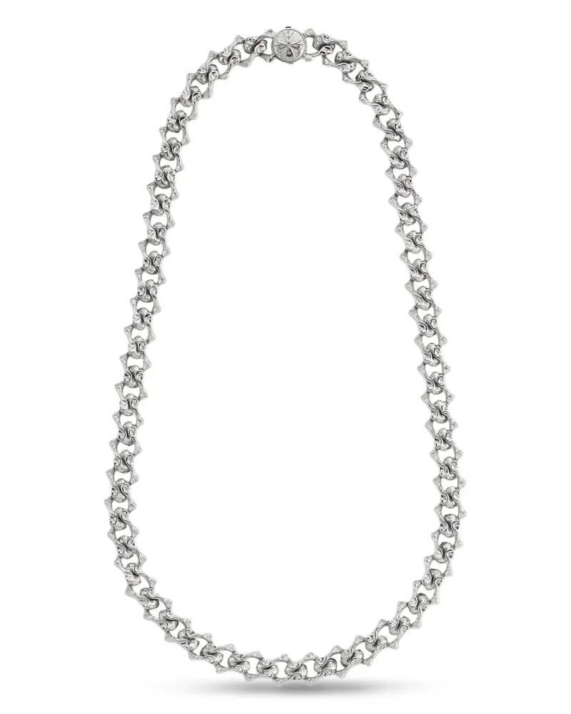 Emanuele Bicocchi Sharp-Chain Halskette mit Logo-Detail - Silber Silber