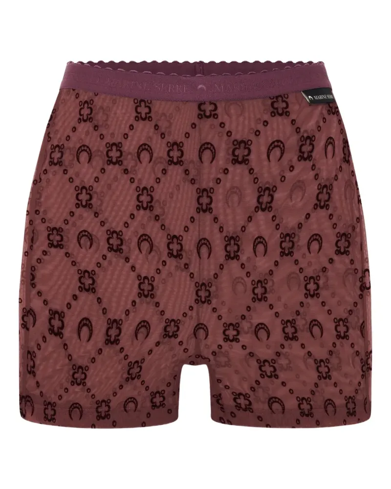 Marine Serre Mesh-Shorts mit Monogramm - Violett Violett