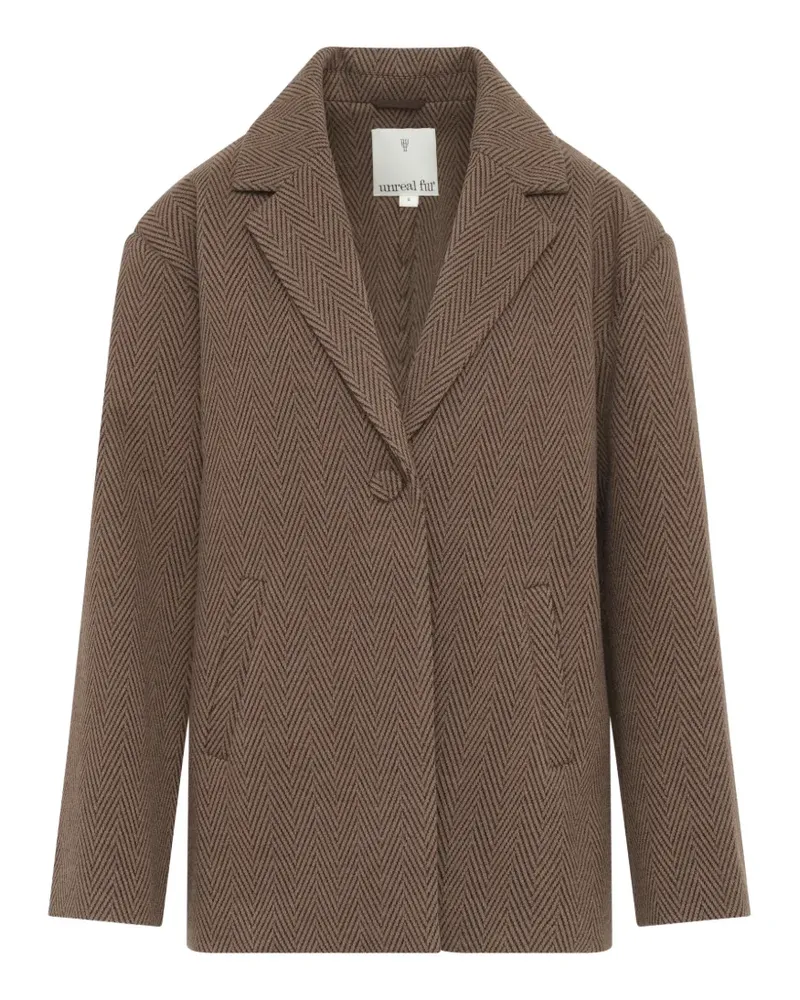 UNREAL FUR Meridian Blazer mit Fischgrätenmuster - Braun Braun
