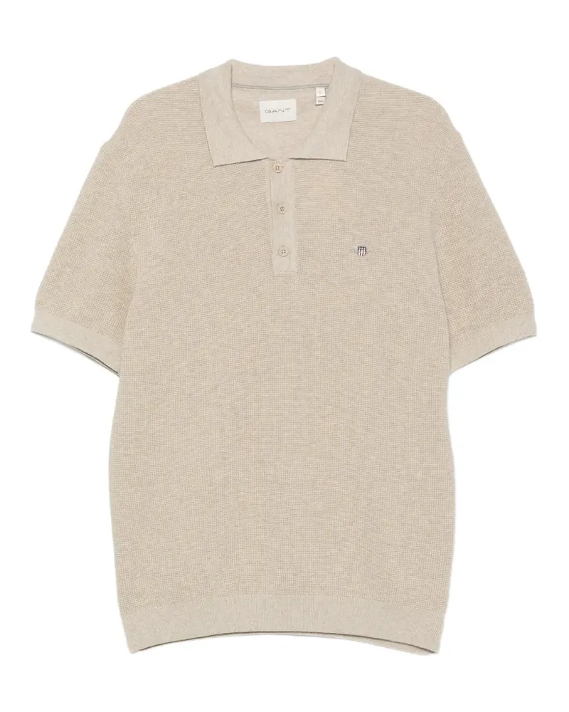 Gant logo-embroidered polo shirt - Nude Nude