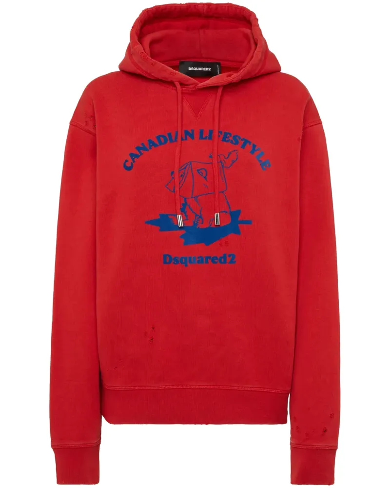 Dsquared2 Canadian Lifestyle Hoodie - Rot Rot