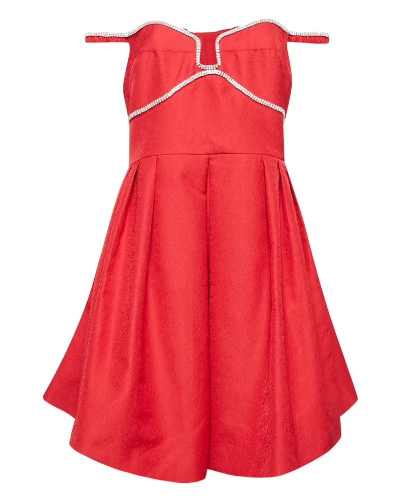 Self-Portrait Kleid mit Kristallen - Rot Rot