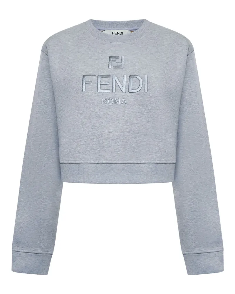 Fendi Sweatshirt mit Logo-Stickerei - Grau Grau