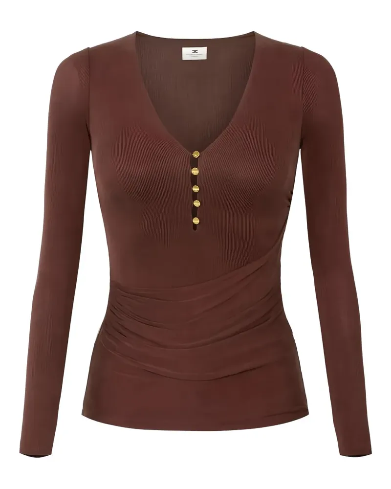 Elisabetta Franchi Langarmshirt mit Knöpfen - Braun Braun