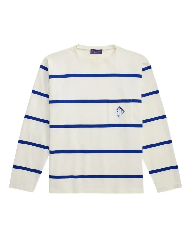 Ralph Lauren Gestreiftes Langarmshirt - Weiß Weiß
