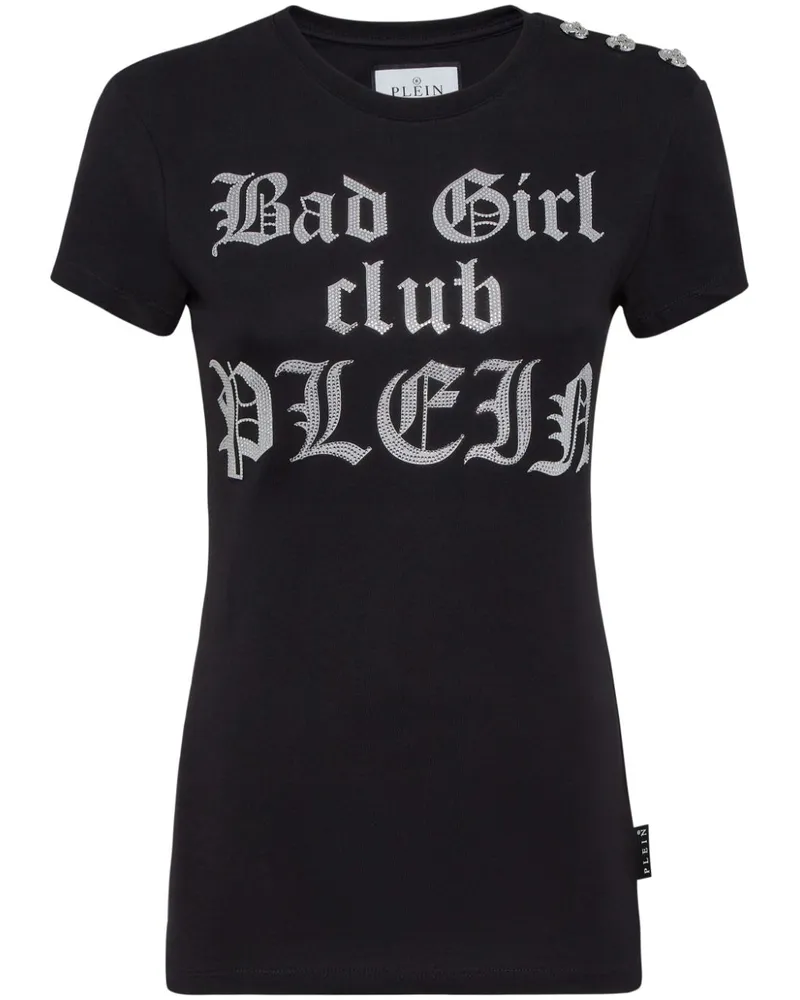 Philipp Plein T-Shirt mit Kristallen - Schwarz Schwarz