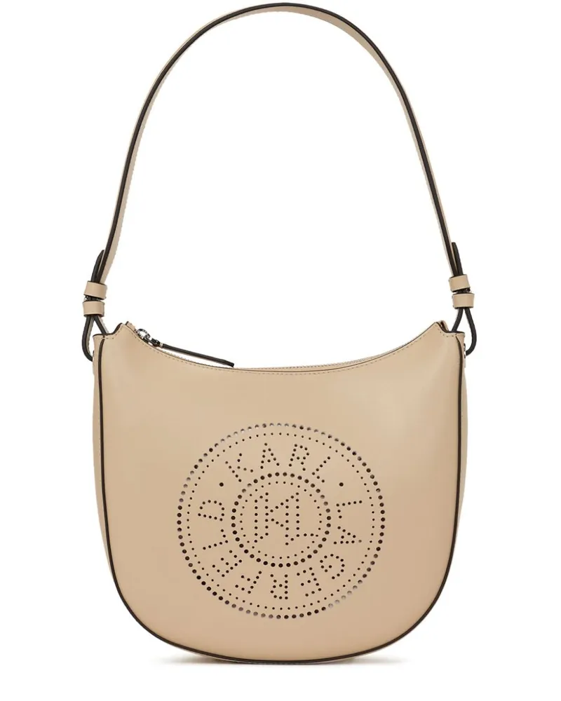 Karl Lagerfeld K/Circle Moon Schultertasche mit perforiertem Logo - Nude Nude