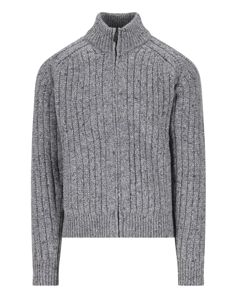 TOD'S Gerippter Cardigan mit Reißverschluss - Grau Grau