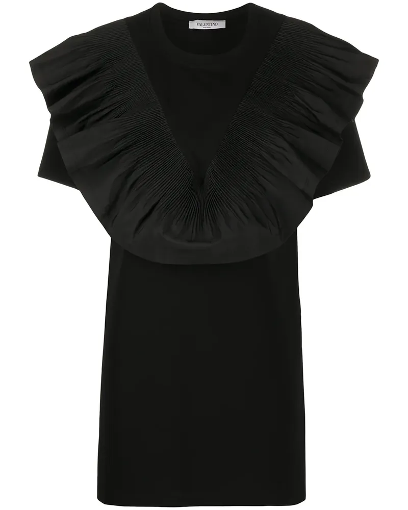 Valentino Garavani Bluse mit gerüschtem Latz - Schwarz Schwarz