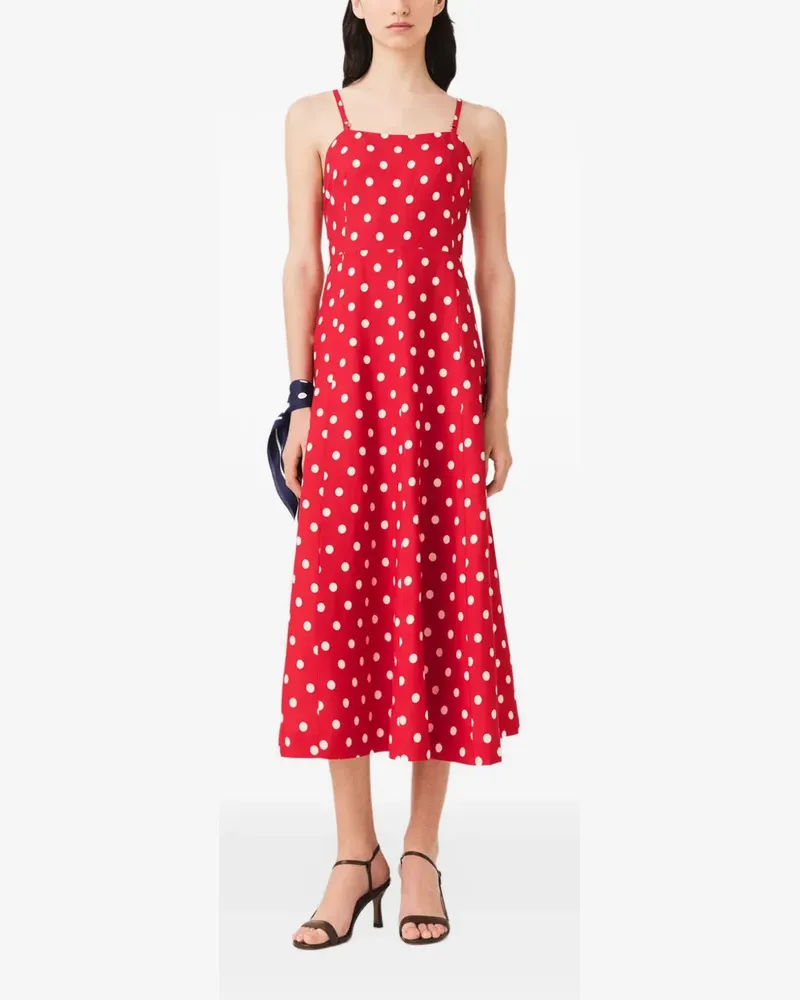 Maje Midikleid mit Polka Dots - Rot Rot
