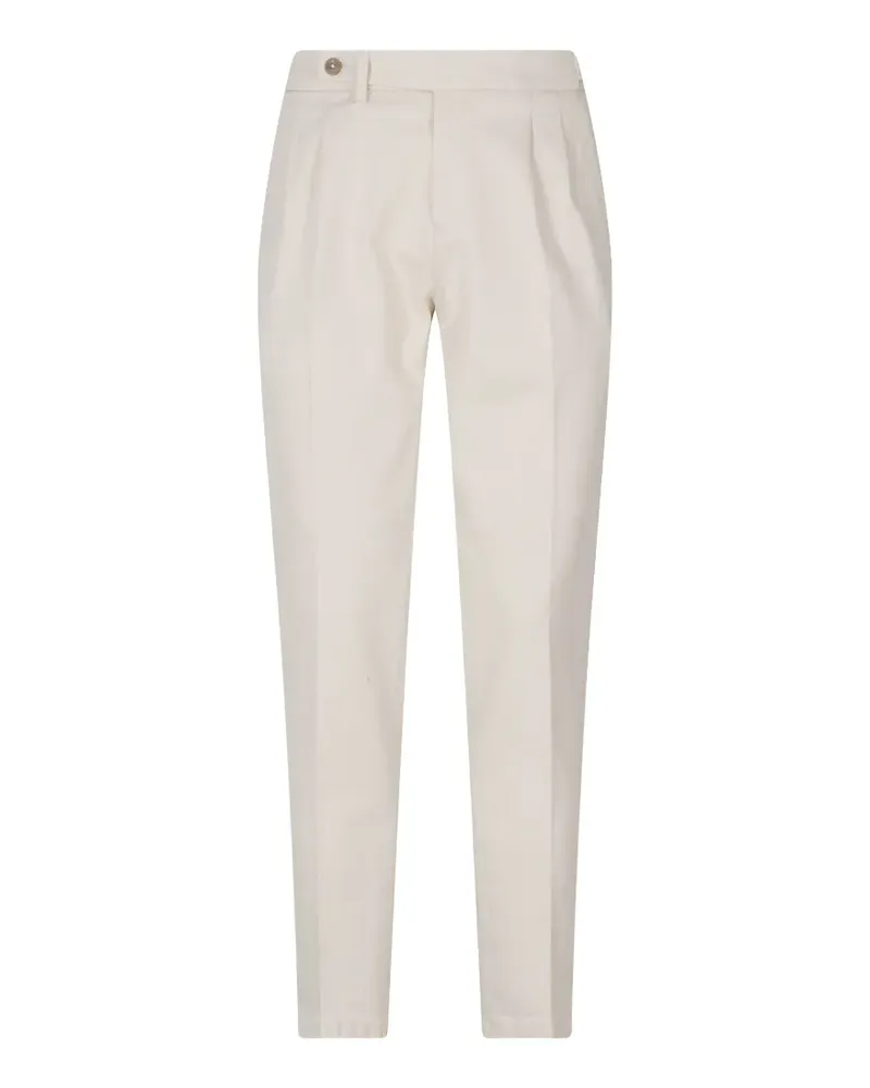 Briglia 1949 Quartieri pleated tapered trousers - Weiß Weiß