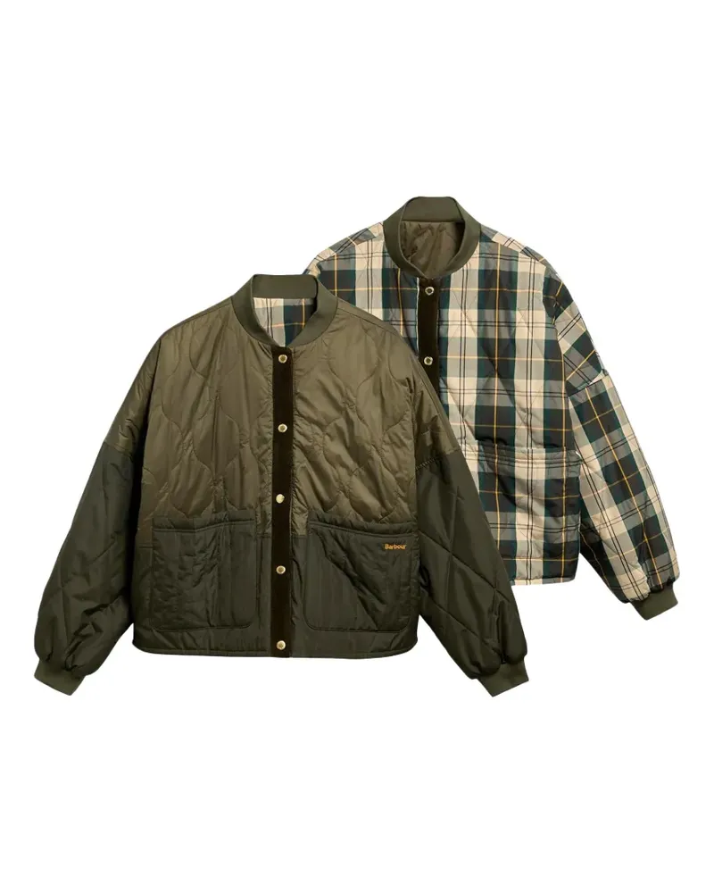 Barbour Wendbare Steppjacke - Grün Grün