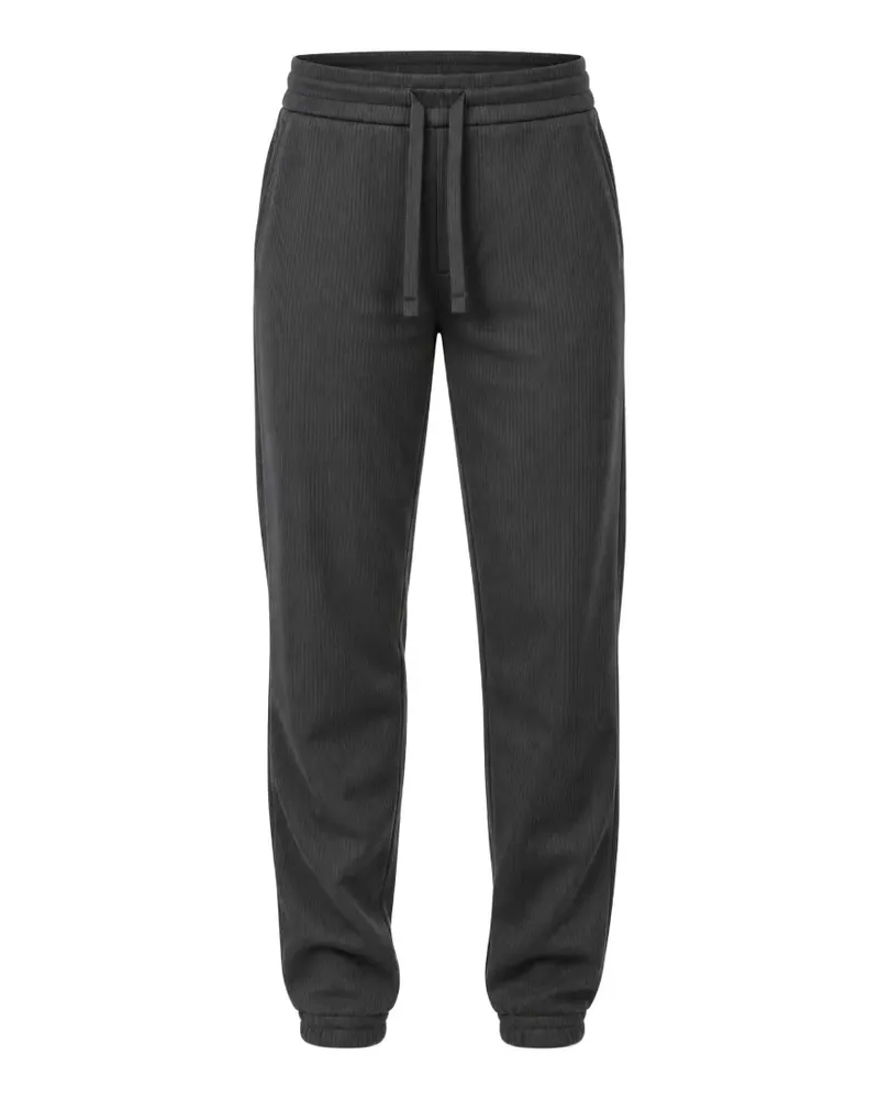 Armani Exchange Gerippte Jogginghose mit Kordelzug - Grau Grau