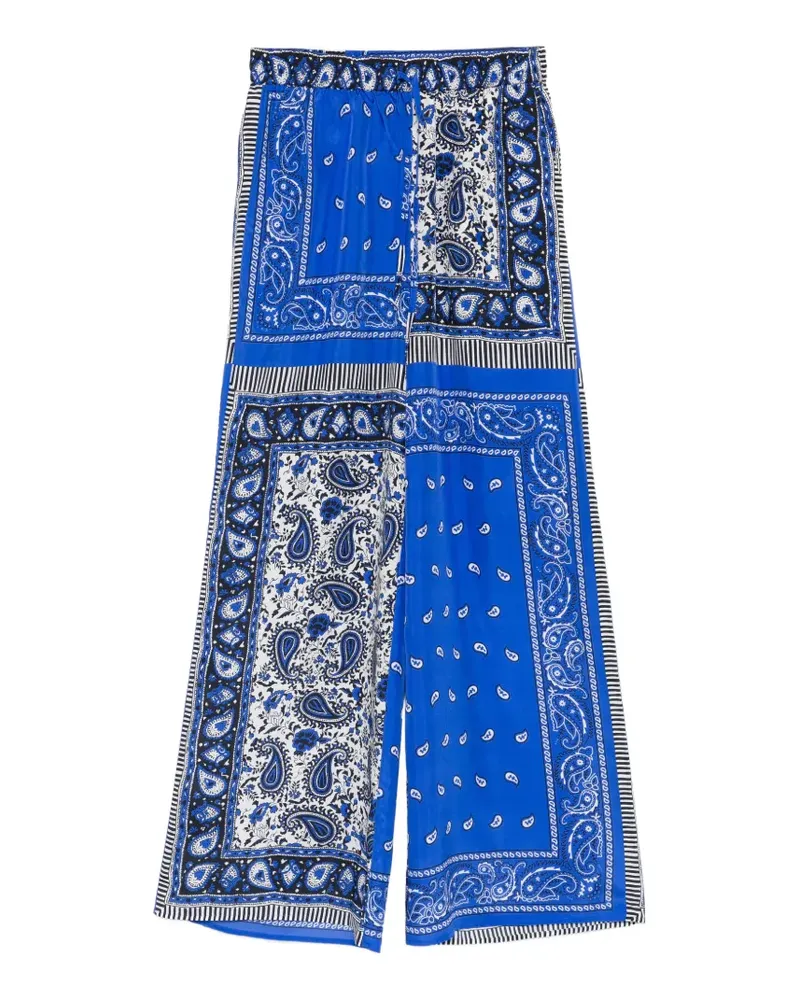 P.A.R.O.S.H. P.A.R.O H. Shieled Palazzohose mit Paisley-Print - Blau Blau