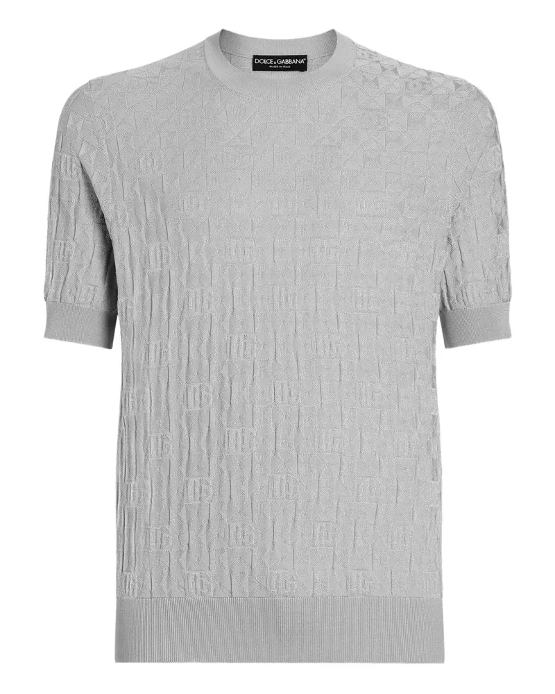 Dolce & Gabbana Kurzärmeliges Strickoberteil - Grau Grau