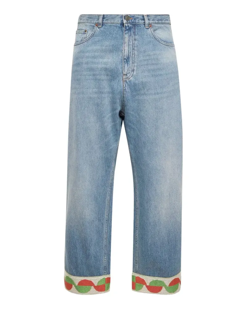 Valentino Garavani Jeans mit Jacquard-Saum - Blau Blau