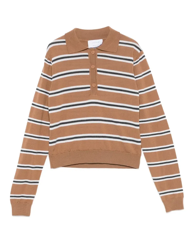 Daniele Fiesoli Gestreiftes Poloshirt - Braun Braun