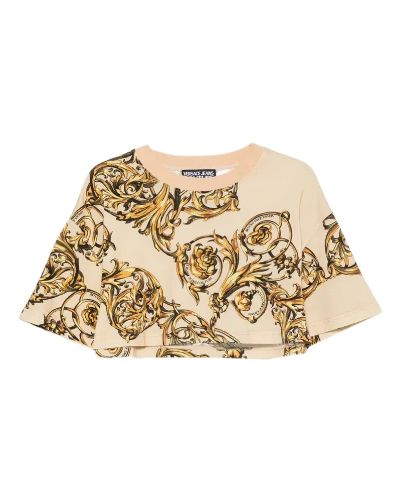 Versace Jeans baroque-print T-shirt - Nude Nude