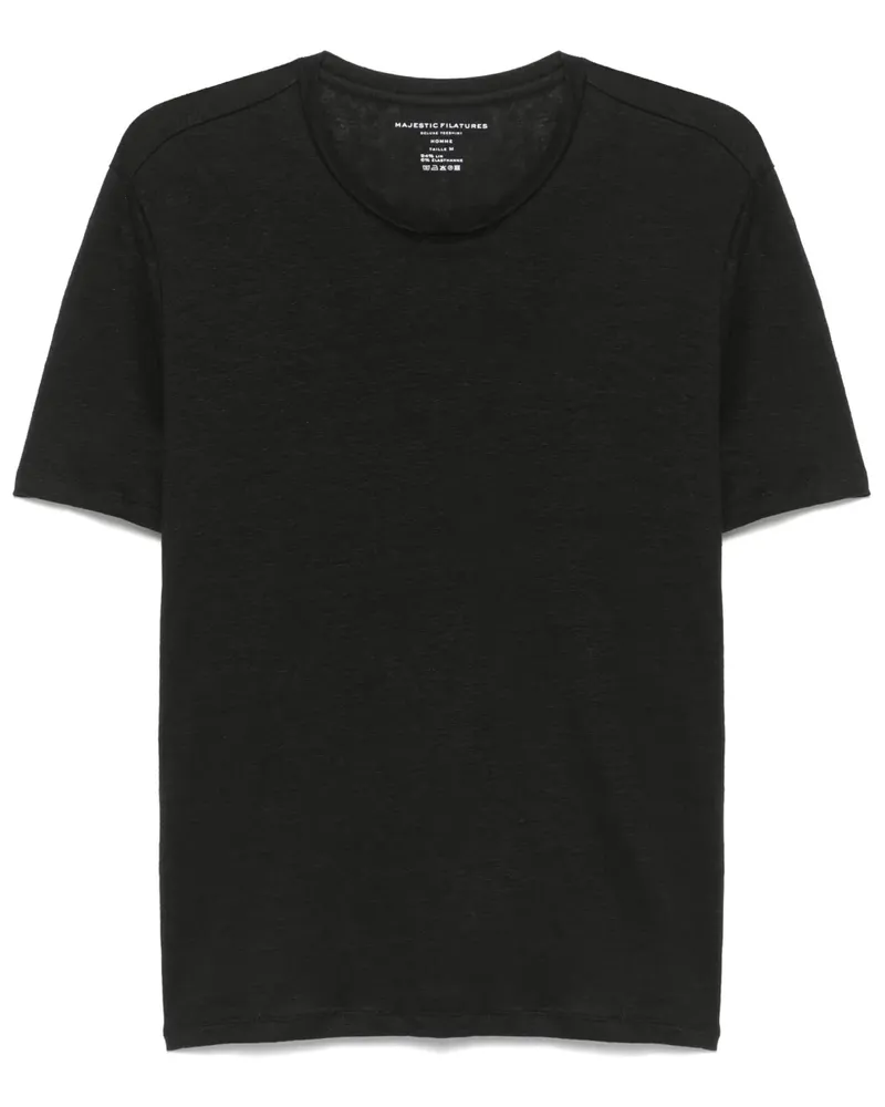 Majestic T-Shirt mit Rundhalsausschnitt - Schwarz Schwarz