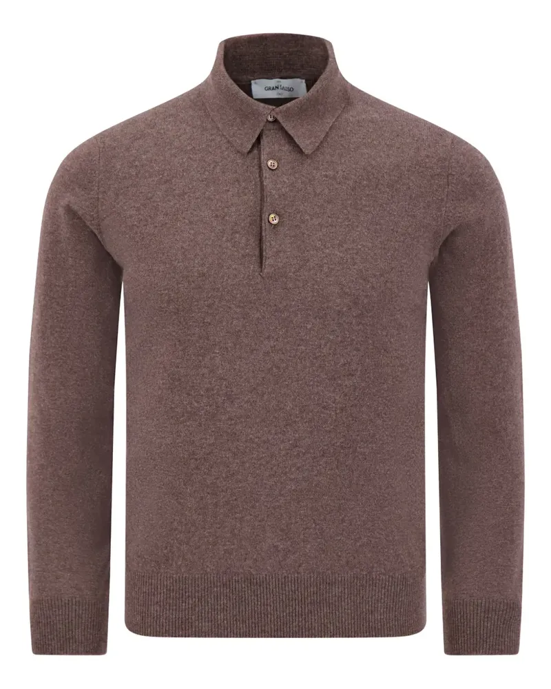 Gran Sasso button polo shirt - Braun Braun