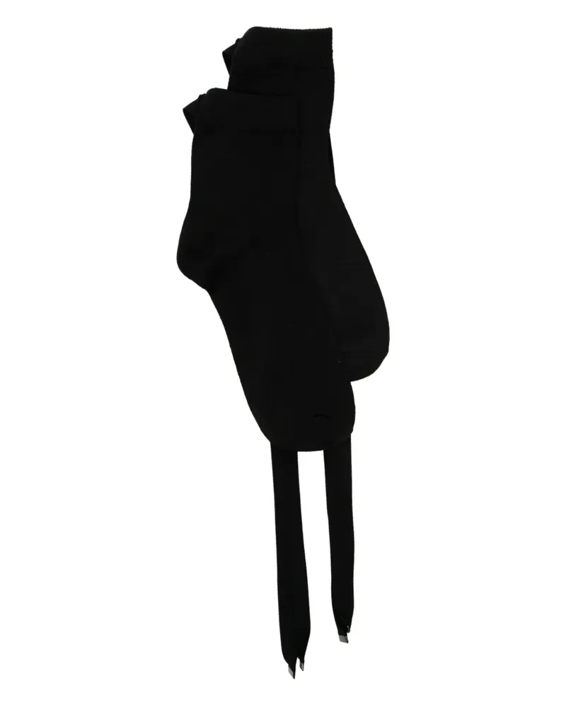 Yohji Yamamoto Socken mit Schleifendetail - Schwarz Schwarz
