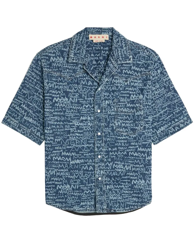 Marni Jeanshemd im Western-Look - Blau Blau