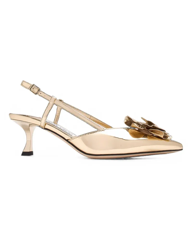Jimmy Choo Pumps mit Blumenverzierung - Gold Gold