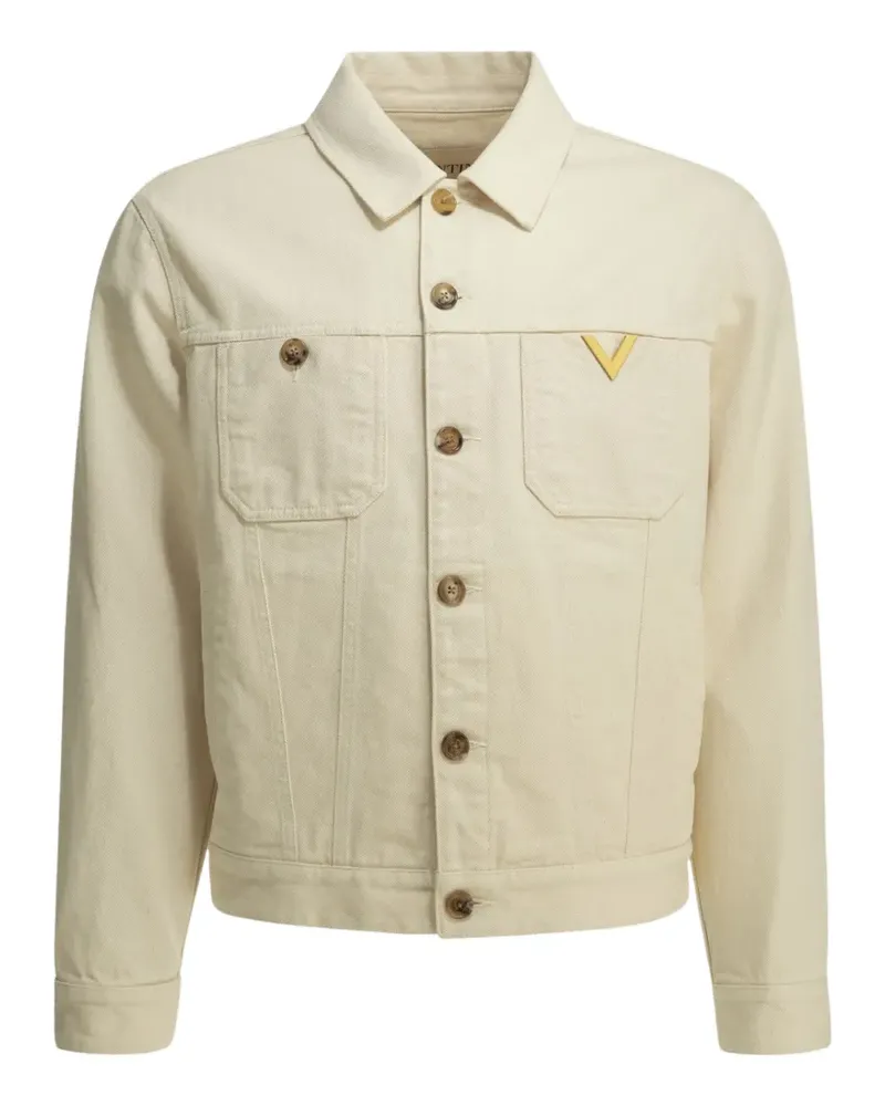 Valentino Garavani logo-detail denim jacket - Nude Nude
