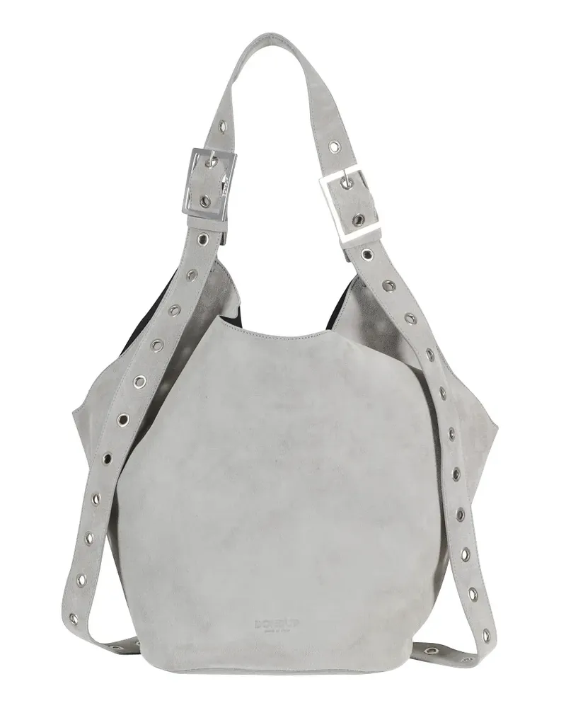 Dondup eyelet-embellished buckle-detail shoulder bag - Grau Grau