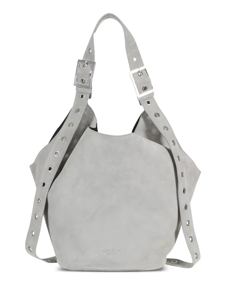 Dondup eyelet-embellished buckle-detail shoulder bag - Grau Grau