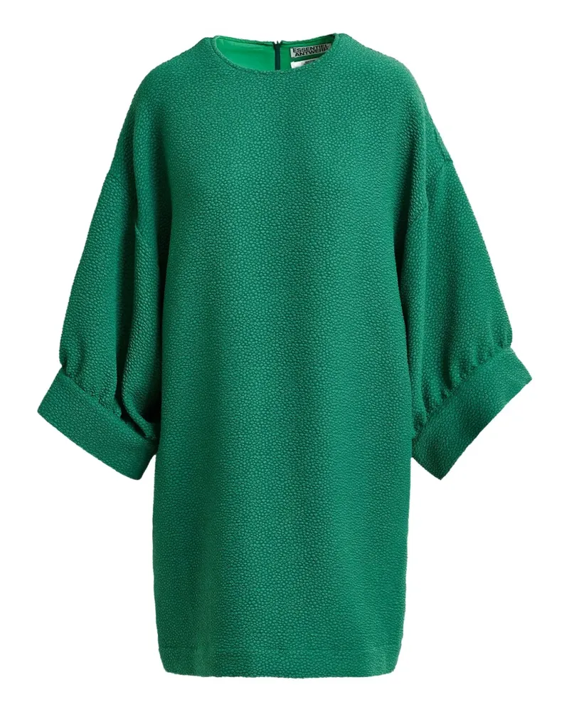Essentiel Gepunktetes Minikleid mit rundem Ausschnitt - Grün Grün