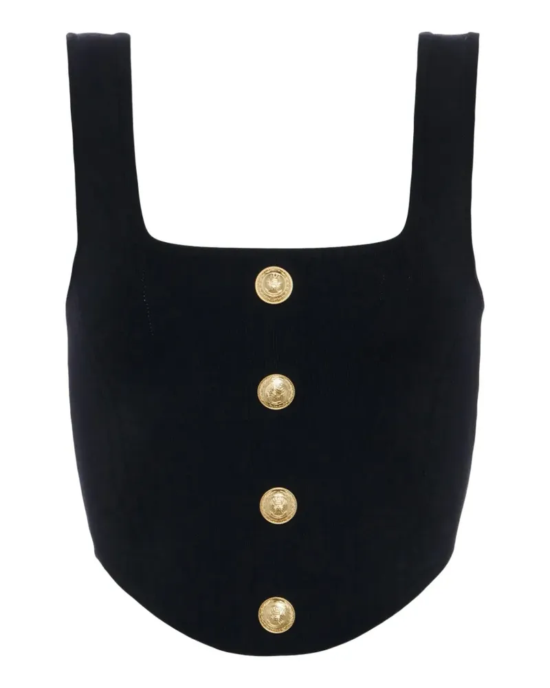 L'Agence Saga button-up top - Schwarz Schwarz