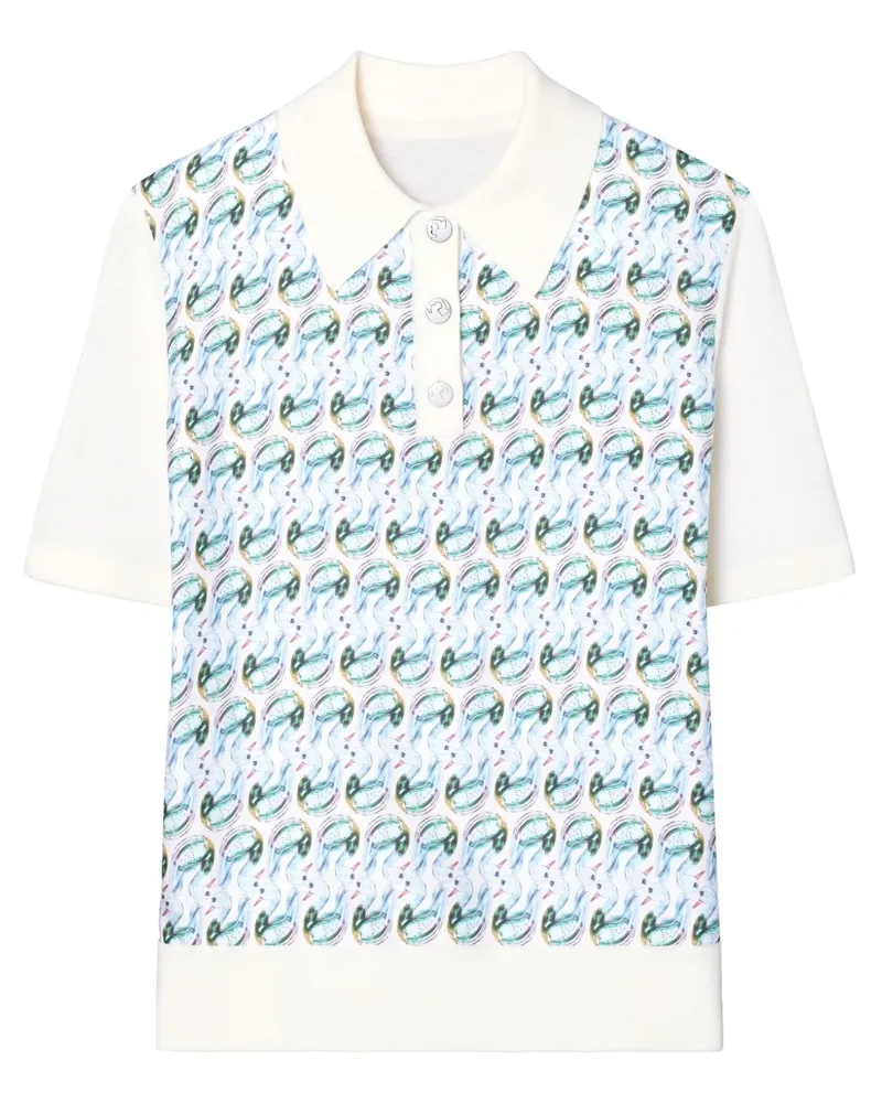 Tory Burch Poloshirt mit T Monogram - Blau Blau