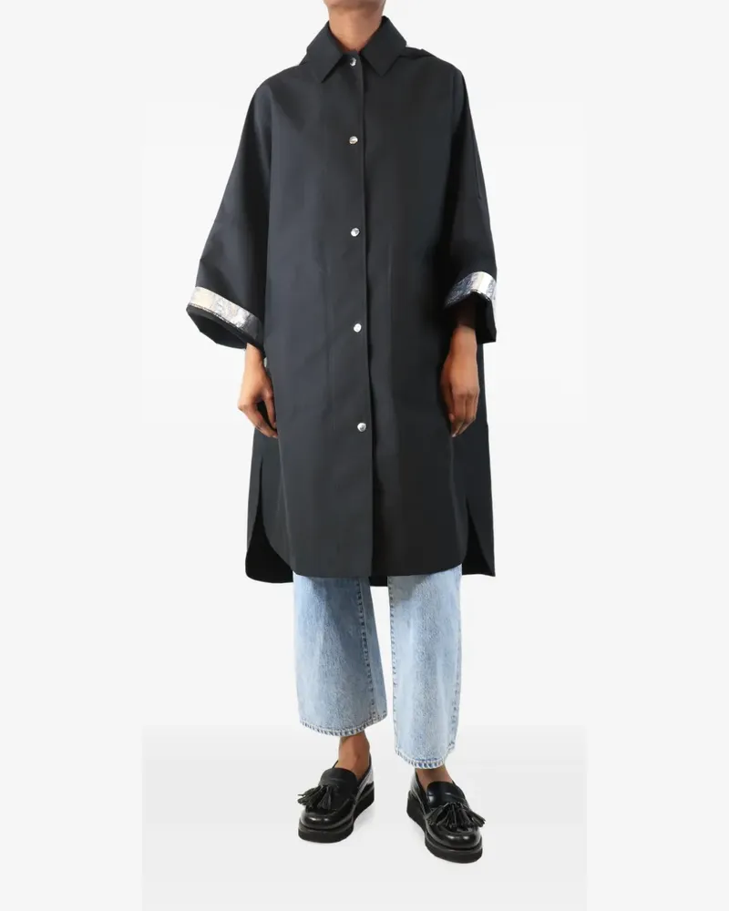 Yves Salomon flared-sleeve raincoat - Schwarz Schwarz