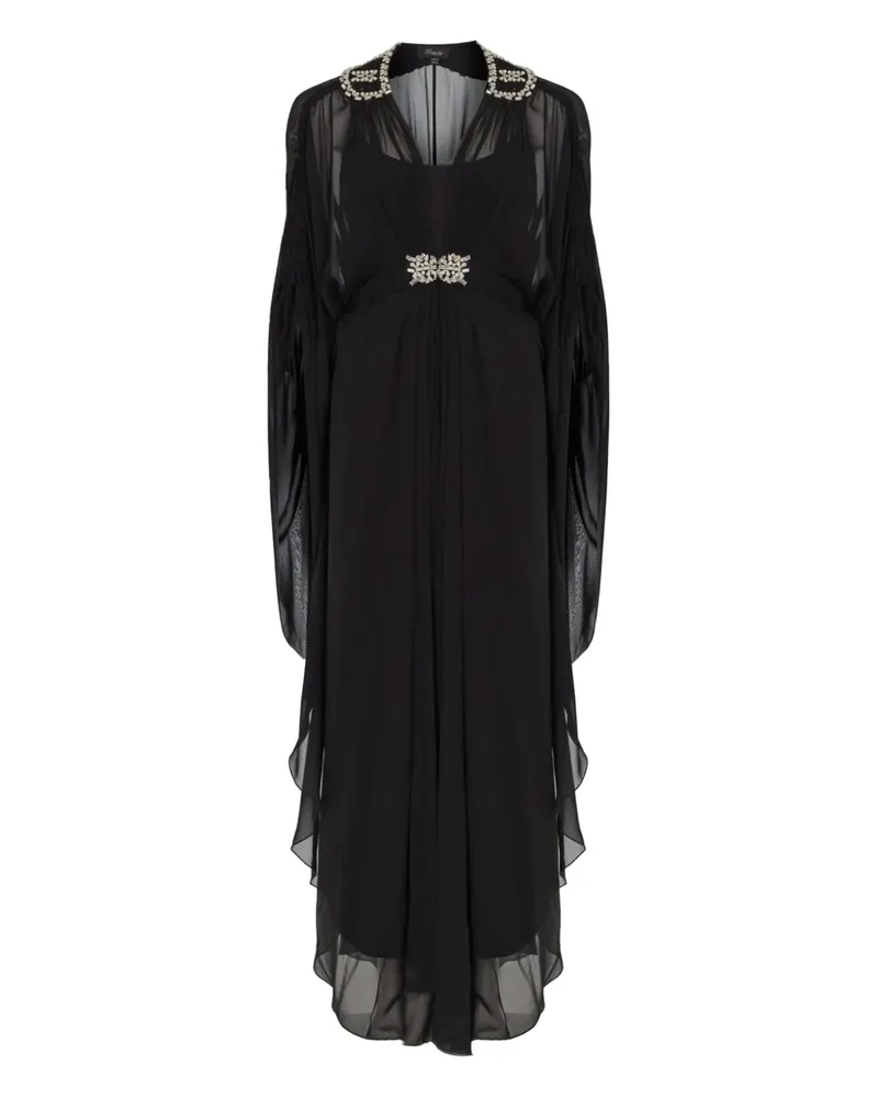 Temperley London Perlenverziertes Kleid mit Cape-Ärmeln - Schwarz Schwarz