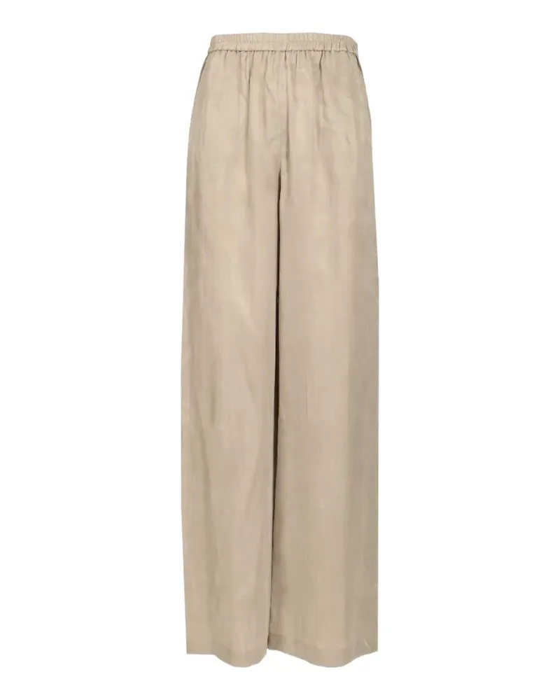 Emporio Armani elasticated-waist wide-leg trousers - Nude Nude