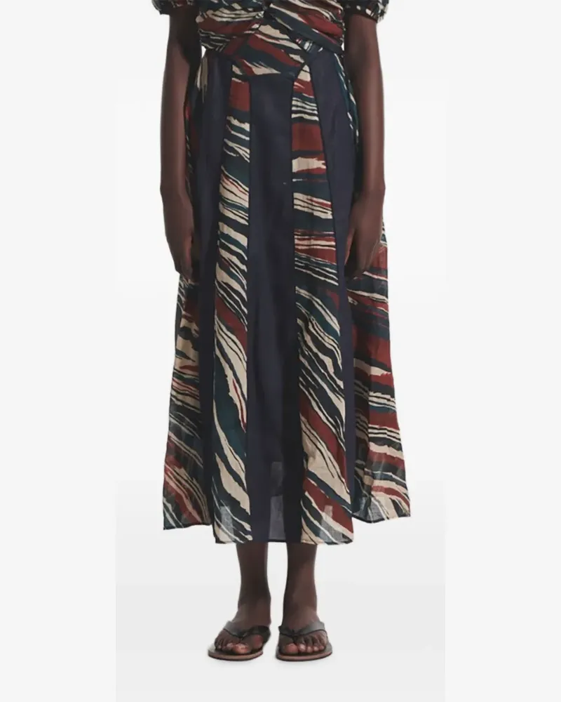 Muller of Yoshiokubo Lava Maxirock mit abstraktem Print - Blau Blau