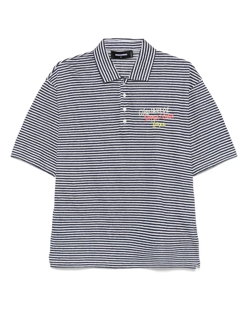 Dsquared2 Poloshirt aus Leinen - Blau Blau