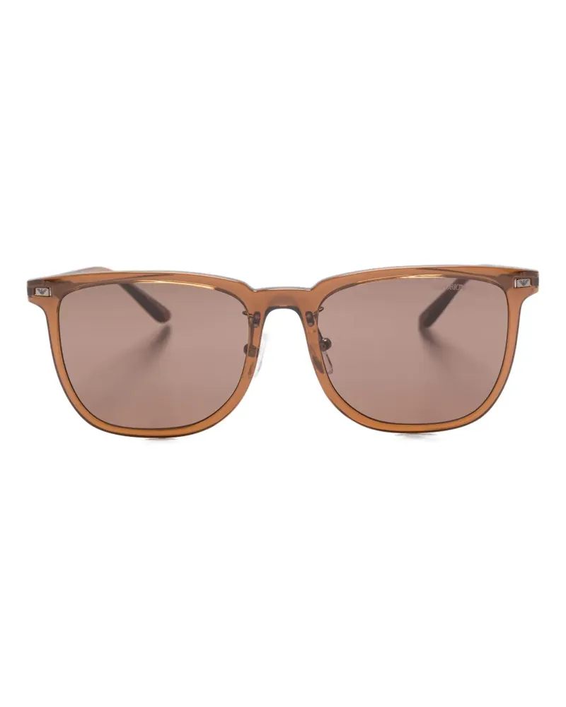 Emporio Armani Sonnenbrille mit eckigem Gestell - Braun Braun