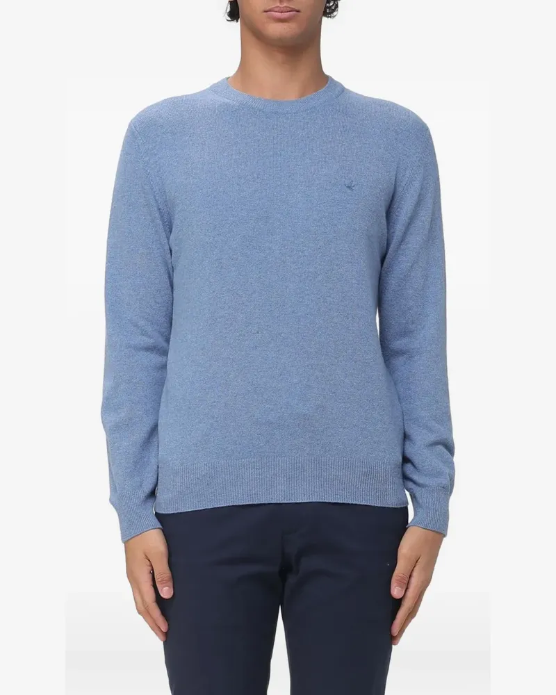 Brooksfield logo-embroidered wool sweater - Blau Blau