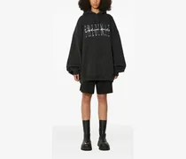 Hoodie mit Logo-Stickerei - Schwarz