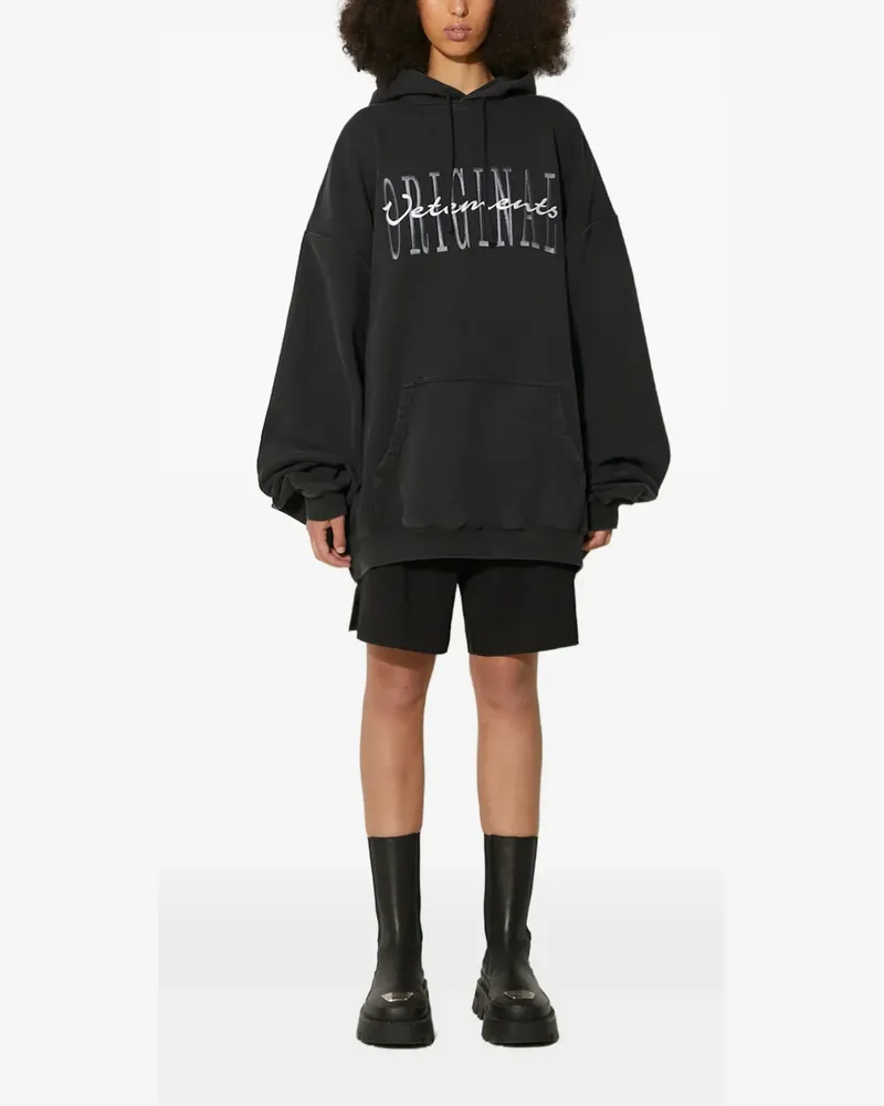VETEMENTS Hoodie mit Logo-Stickerei - Schwarz Schwarz