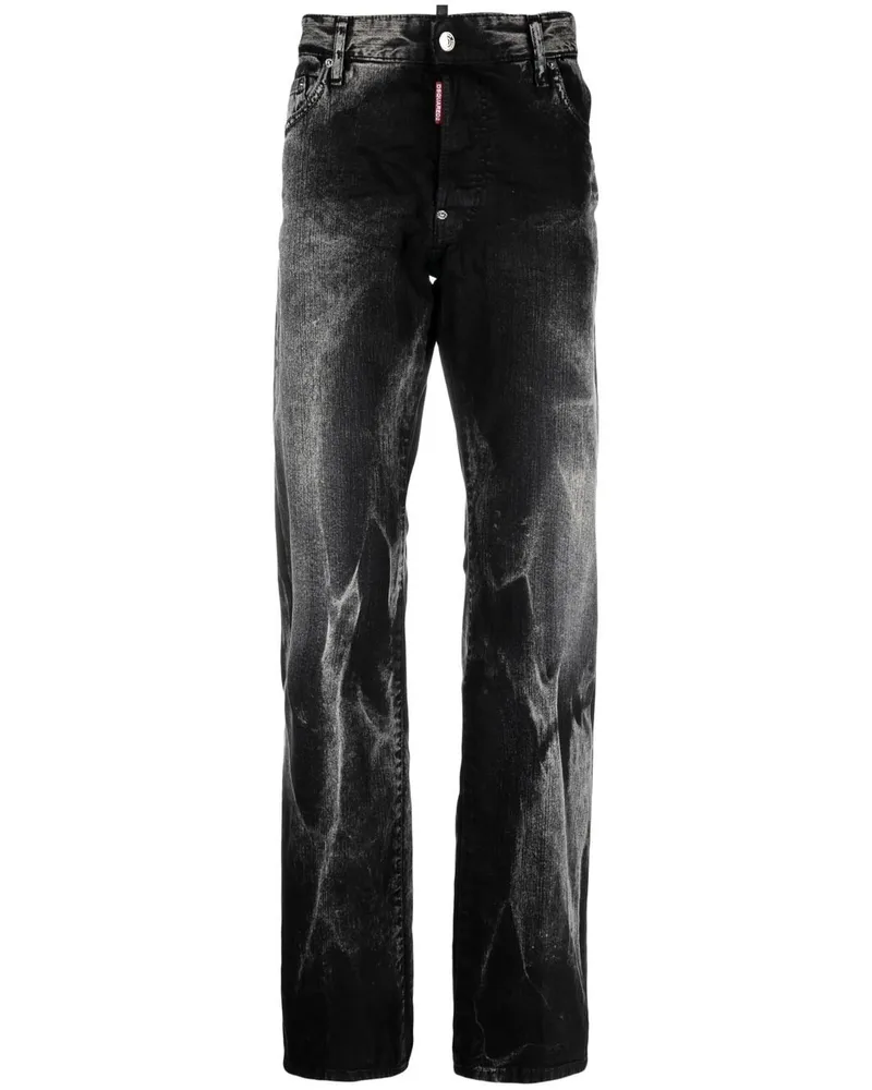 Dsquared2 Ausgeblichene Straight-Leg-Jeans - Grau Grau