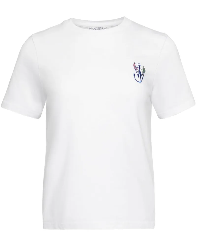 J.W.Anderson Print-T-Shirt mit Ankerstickerei - Weiß Weiß
