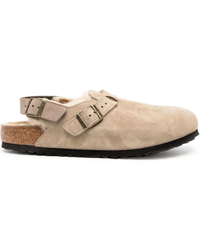 Birkenstock Boston Sandalen aus Wildleder - Nude Nude
