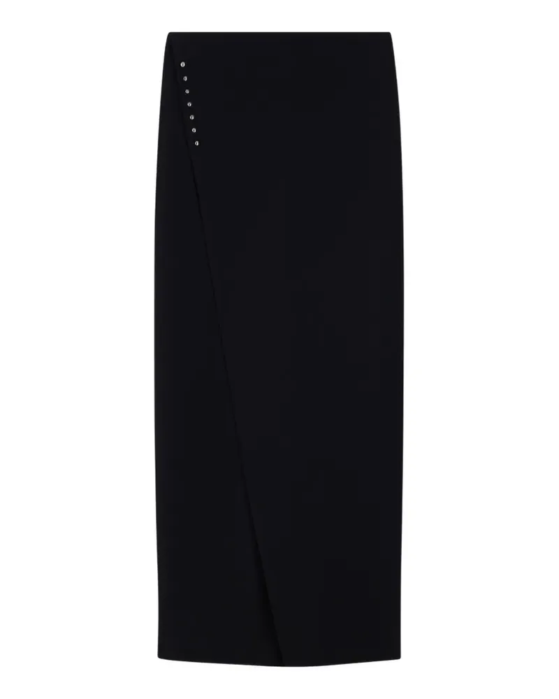 Emporio Armani Gewickelter Maxirock mit Nieten - Schwarz Schwarz