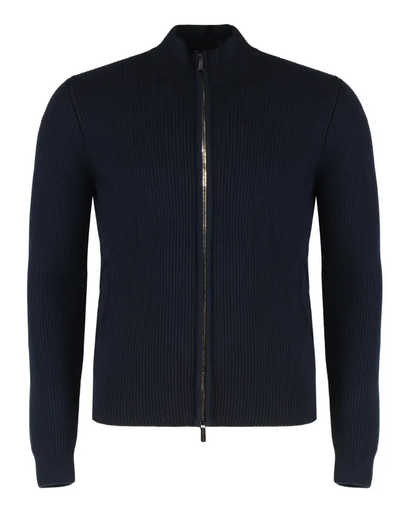 MOORER Ares zip~-up cardigan - Blau Blau