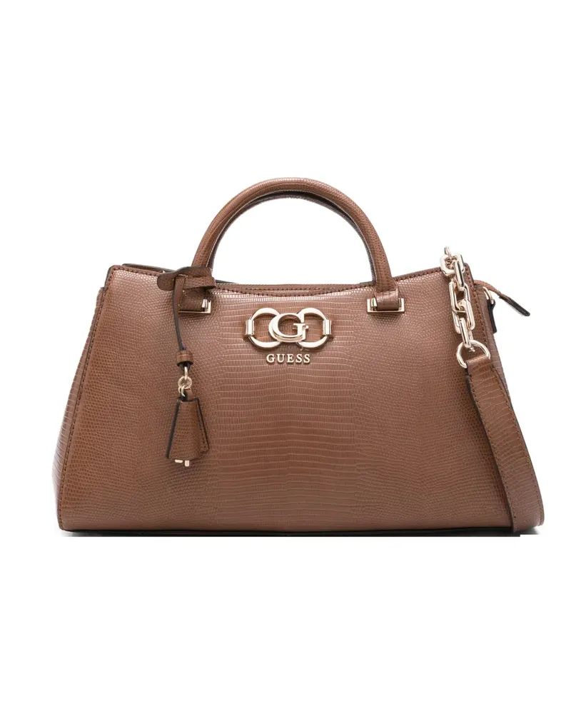 Guess Schultertasche mit Schlangen-Effekt - Braun Braun