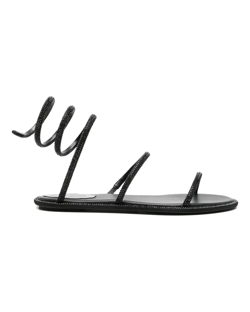 René Caovilla Cleo Sandalen mit Spiraldetail - Schwarz Schwarz
